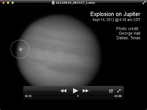 Impact on Jupiter, 10-SEP-2012