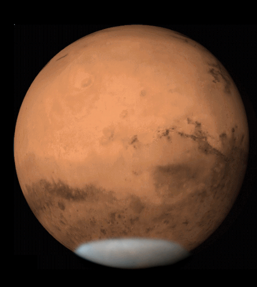 animation showing the changes on Mars, by longtime Mars photographer Damian Peach of the UK