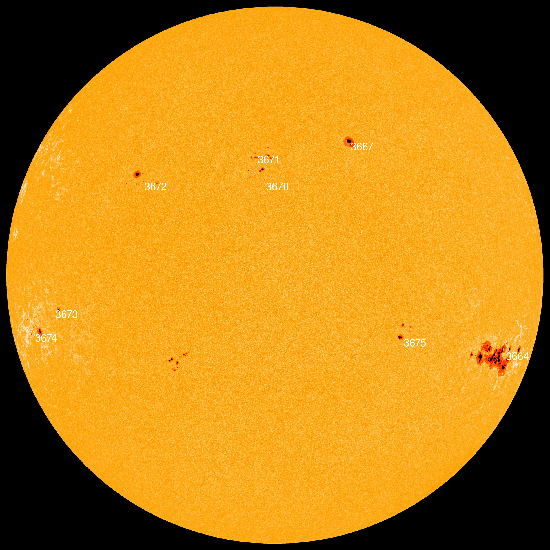 APOD 2024 May 13 AR 3664 On A Setting Sun