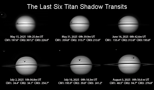 Photos de Saturne et de l’ombre de Titan