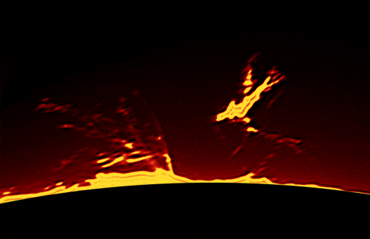 Image d'une protubérance solaire capturée par David Wilson