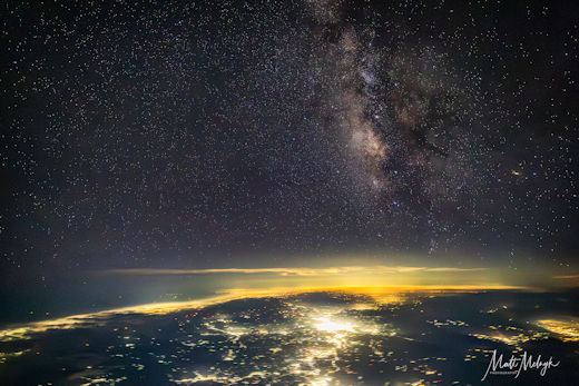 Photo de la Voie lactée depuis un avion