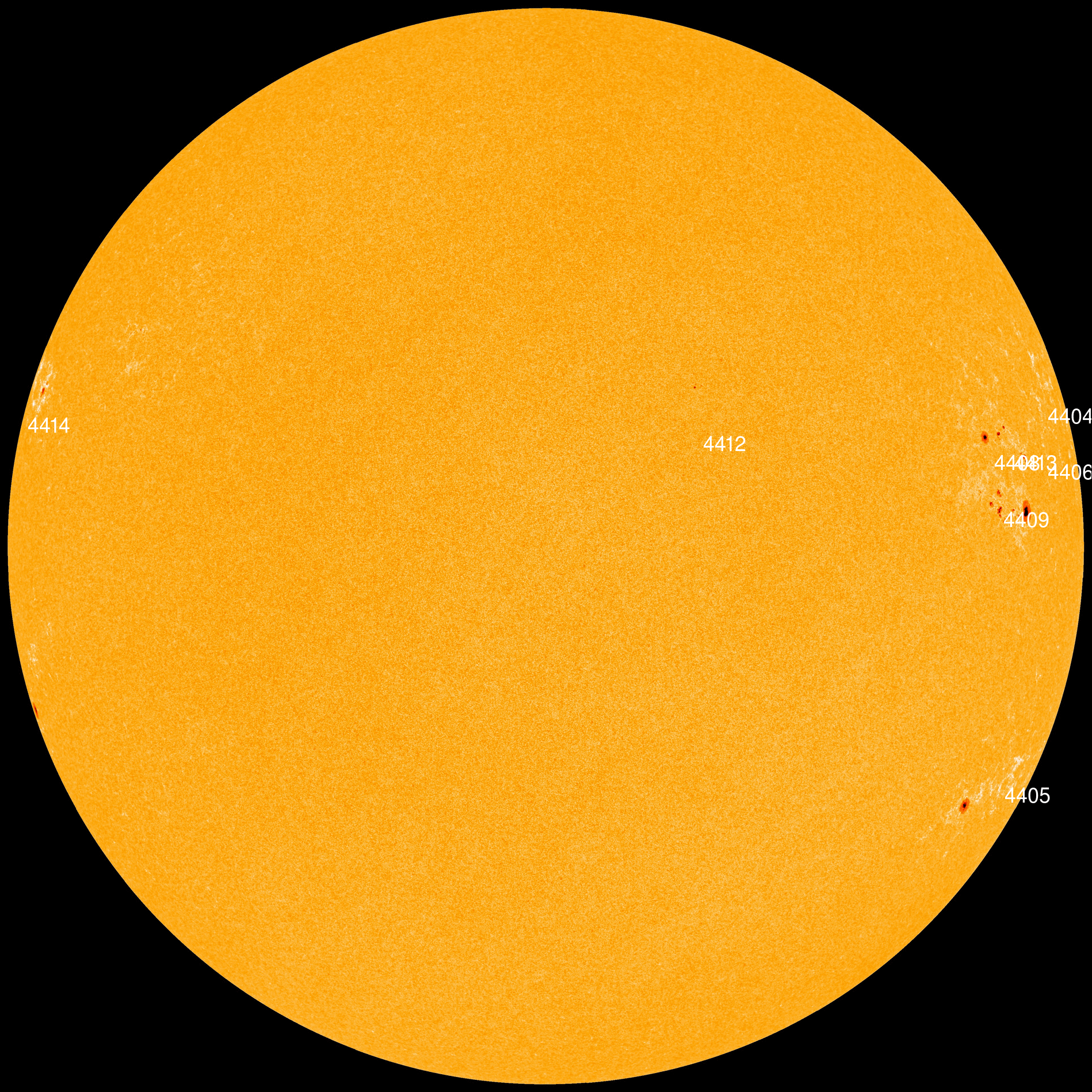 Click for Larger Sun Spots Image Sun Spots