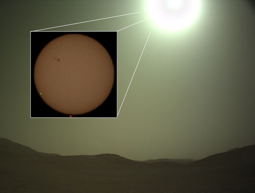 Tache solaire 4366 observée depuis Mars